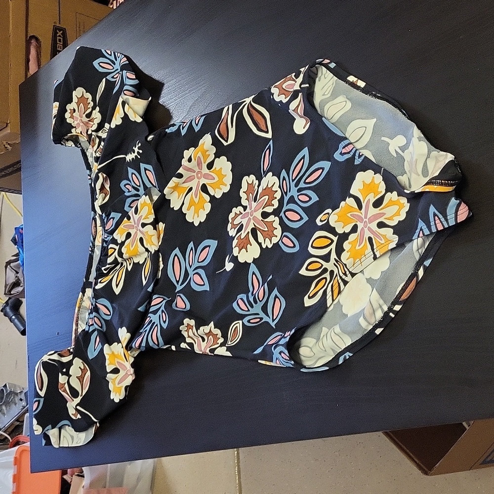 Tory Burch Hopewell Ruffled One Piece Swimsuit Flowers Off-The-Shoulder Size XS - Picture 4 of 8